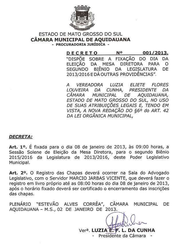 Ponto facultativo no Poder Legislativo, nesta terça-feira (09)