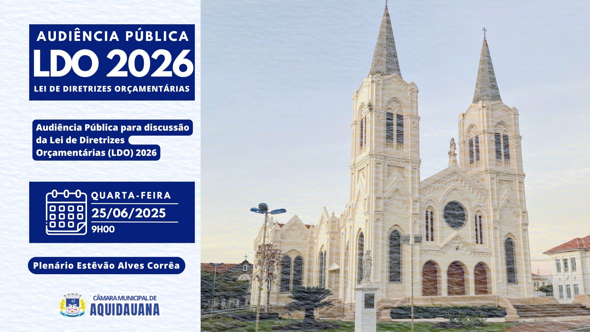 Câmara convoca Audiência Pública para debater a LDO 2026